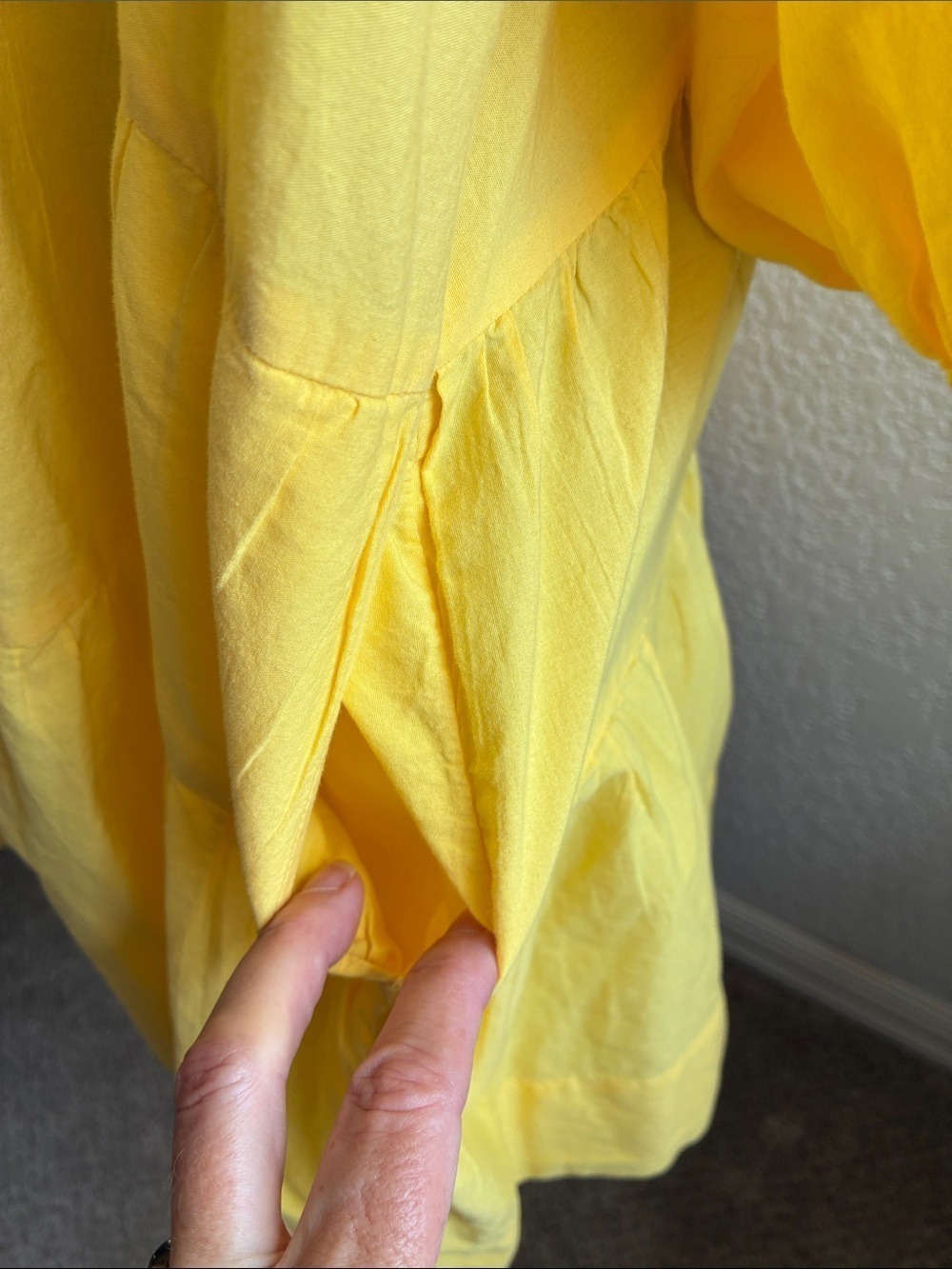 Free People Misha Mini Dress Yellow Polo Collar Pockets S - Picture 6 of 9